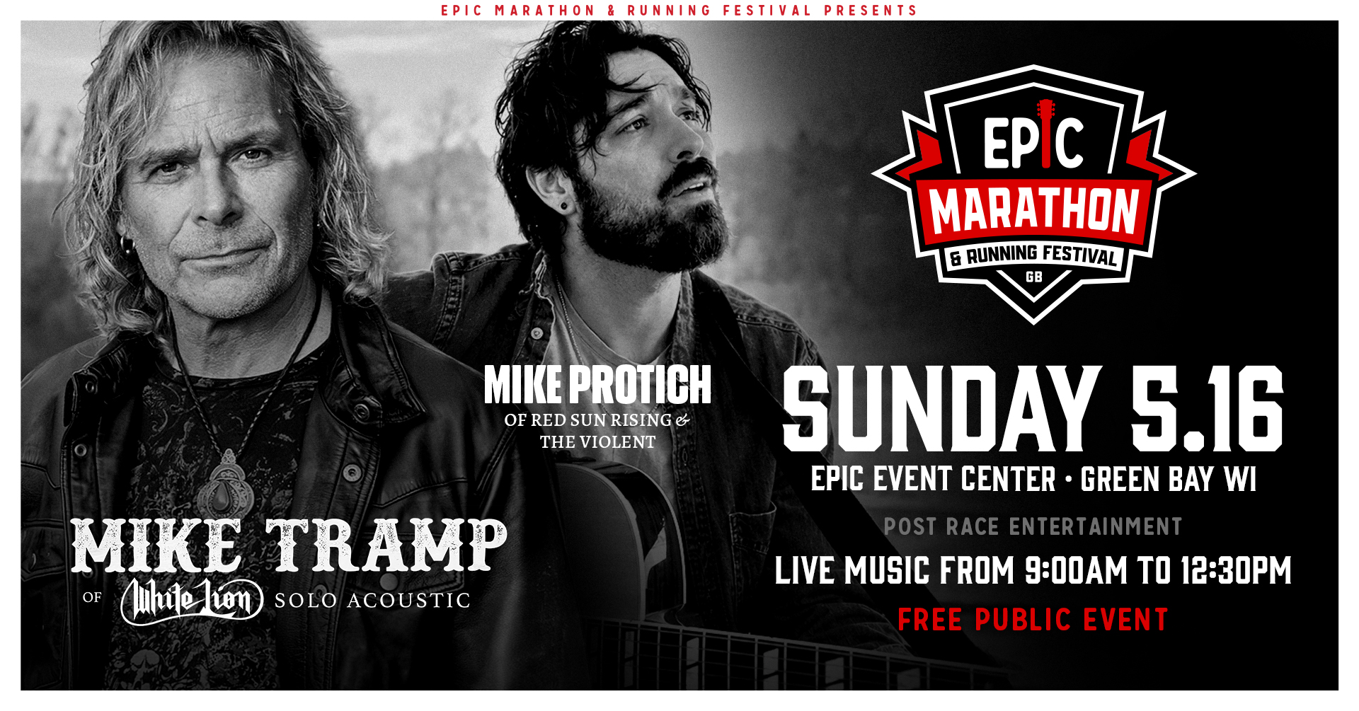 EPIC Marathon & Running Festival Presents: Mike Tramp & Mike Protich